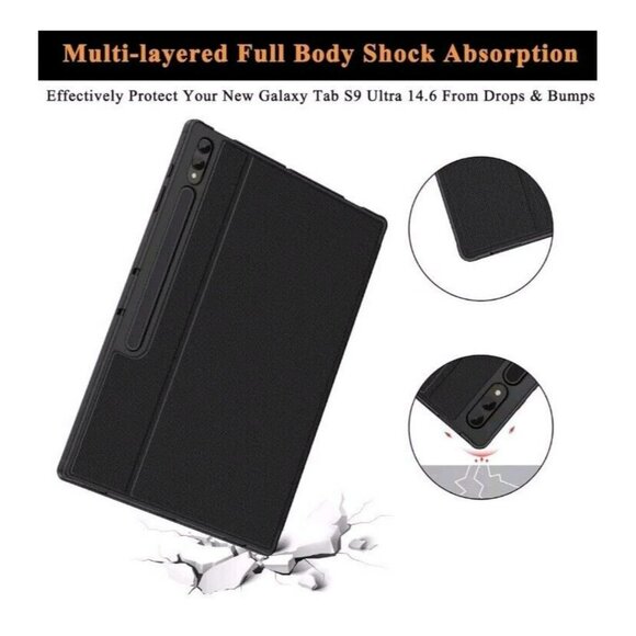 Soke Case For Samsung Galaxy Tab S9 Ultra 2023 / S8 Ultra 2022 With S Pen Holder - Picture 4 of 8